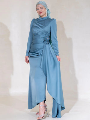 Gül Detay Tesettür Abiye - FioraofDress - tesettur - abiye - 44 - mint - hijab - evening - dress