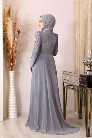 Güneş Tulum Abiye - FioraofDress - tesettur - abiye - lacivert - 48 - hijab - evening - dress