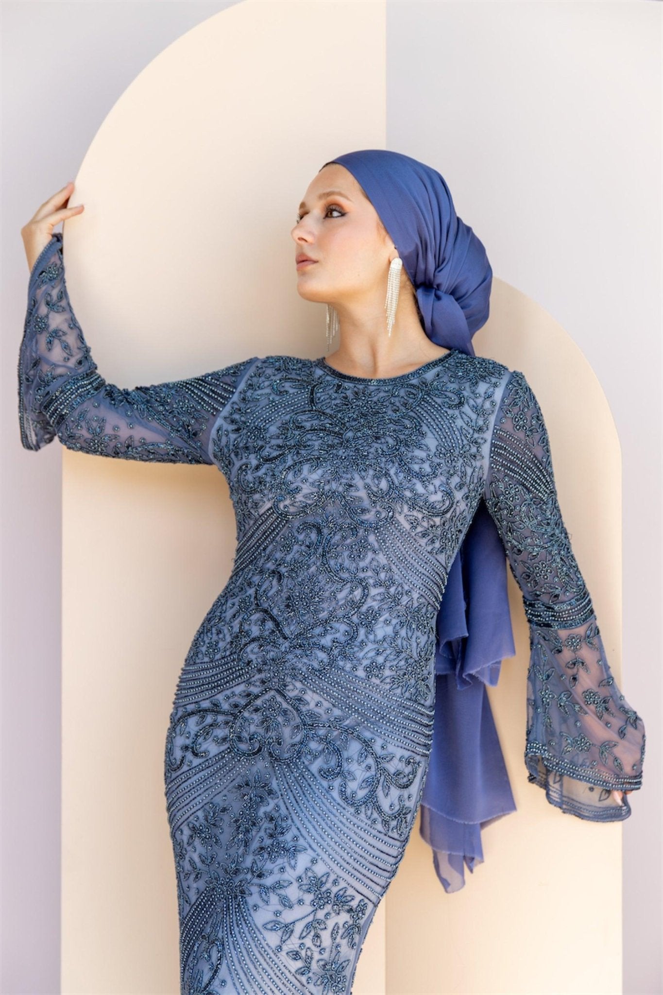 Handmade Embroidered AH1026 - FioraofDress - tesettur - abiye - 48 - hijab - evening - dress