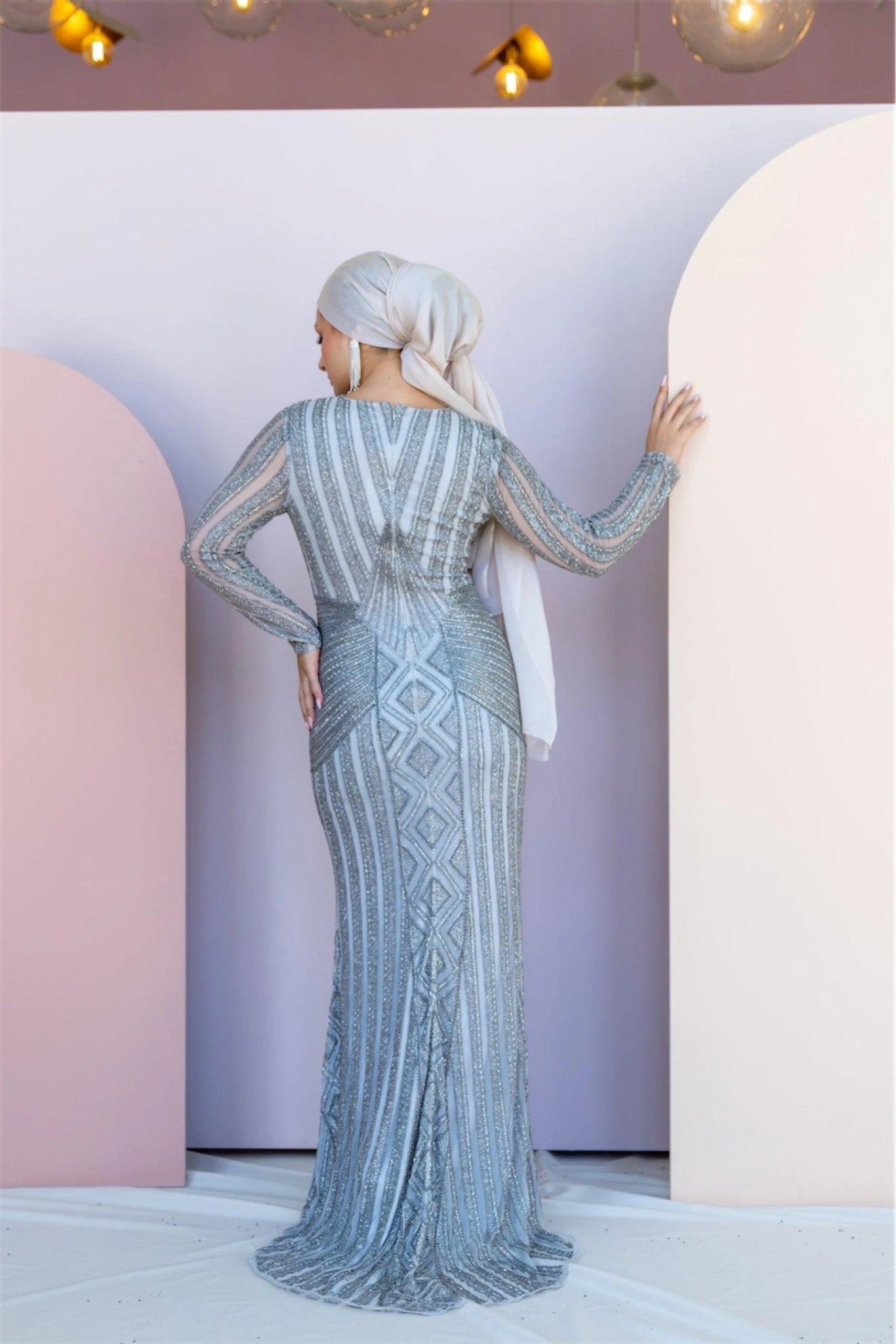 Handmade Embroidered AH1027 - FioraofDress - tesettur - abiye - 48 - hijab - evening - dress