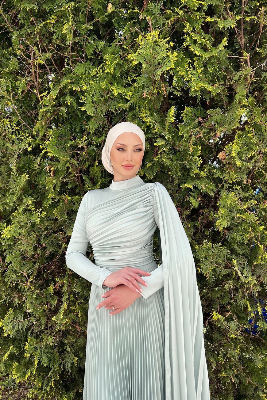 Hesna Tesettür Abiye - FioraofDress - tesettur - abiye - 44 - Su Yeşili - hijab - evening - dress
