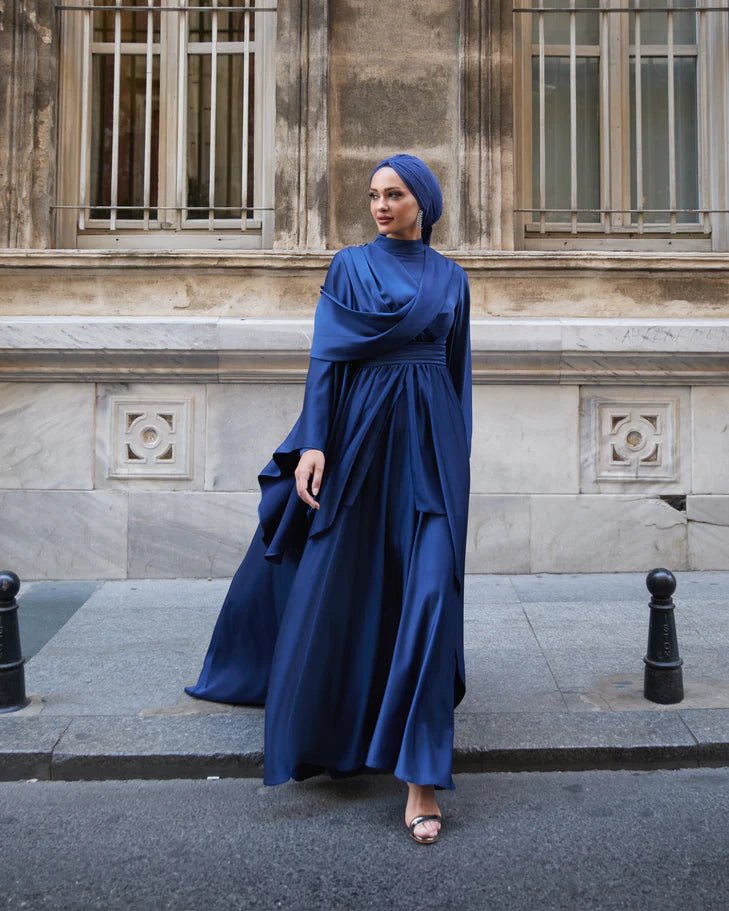 Hümeyra Tesettür Abiye - FioraofDress - tesettur - abiye - LACİVERT - 36 - hijab - evening - dress