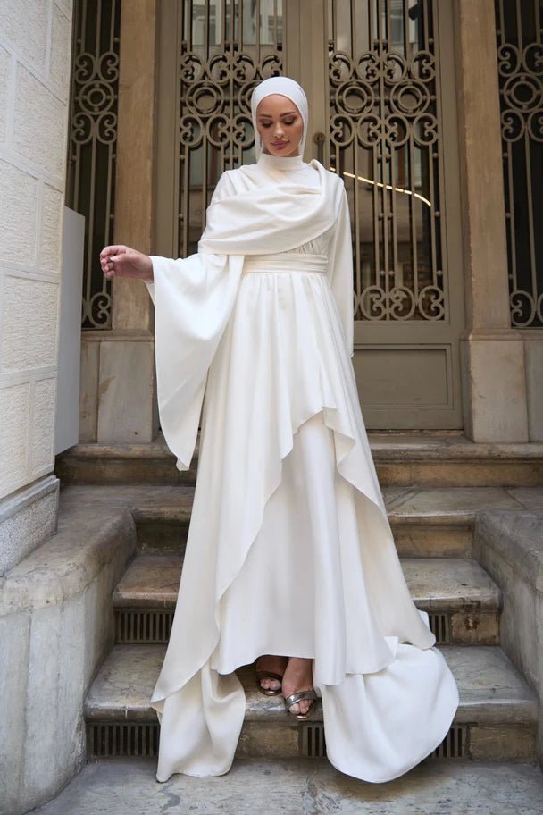 Hümeyra Tesettür Abiye - FioraofDress - tesettur - abiye - Ekru - 36 - hijab - evening - dress