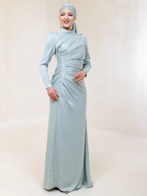 İnci Taş Tesettür Abiye - FioraofDress - tesettur - abiye - 44 - Su Yeşili - hijab - evening - dress