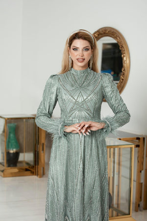 Işıltılı Safir Tesettür Abiye - FioraofDress - tesettur - abiye - 48 - LİLAA - hijab - evening - dress