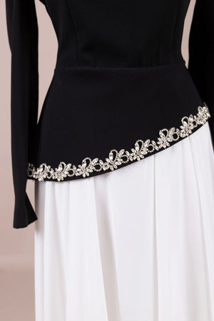 Jamila Tesettür Abiye - FioraofDress - tesettur - abiye - Siyah Beyaz - 38 - hijab - evening - dress