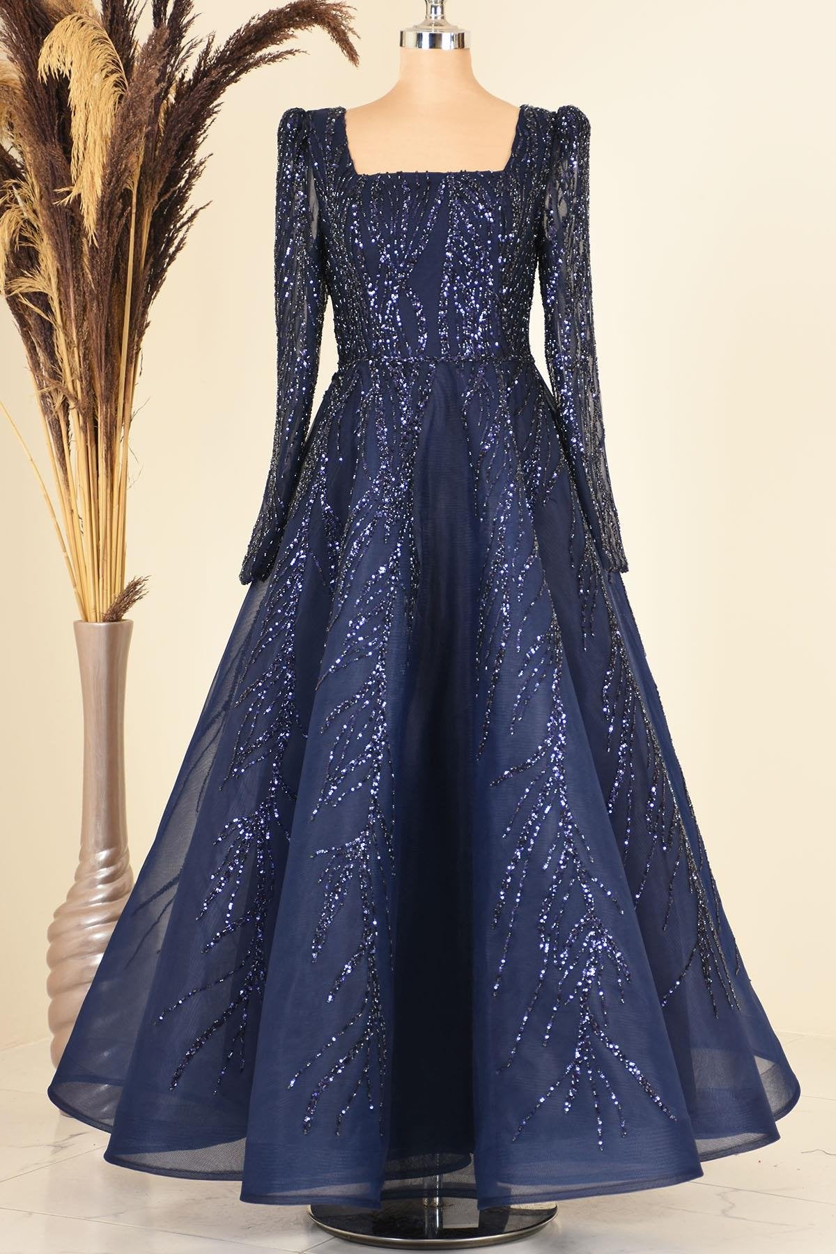 Karmen Tesettür Abiye - FioraofDress - tesettur - abiye - lacivert - 38 - hijab - evening - dress