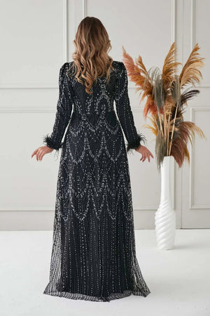 Katya Tesettür Abiye - FioraofDress - tesettur - abiye - SİYAH - 38 - hijab - evening - dress