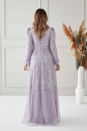 Katya Tesettür Abiye - FioraofDress - tesettur - abiye - LİLA - 38 - hijab - evening - dress