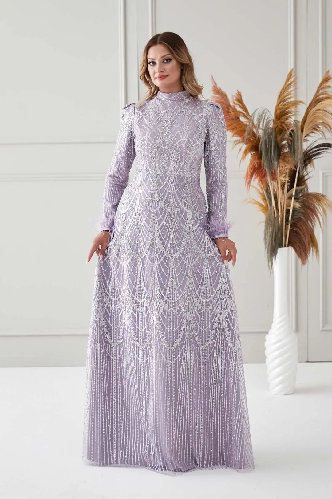 Katya Tesettür Abiye - FioraofDress - tesettur - abiye - LİLA - 38 - hijab - evening - dress
