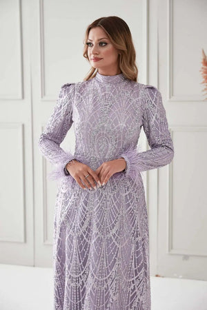 Katya Tesettür Abiye - FioraofDress - tesettur - abiye - LİLA - 38 - hijab - evening - dress