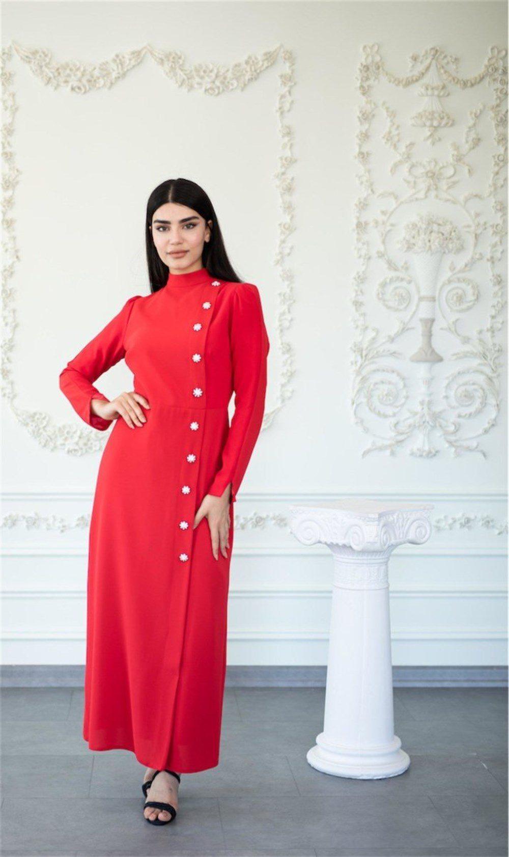 Kristal Kalem Tesettür Elbise - FioraofDress - tesettur - abiye - 46 - hijab - evening - dress