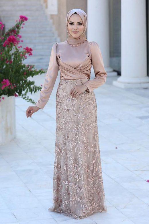 Larin Tesettür Abiye Pudra - FioraofDress - tesettur - abiye - 48 - hijab - evening - dress