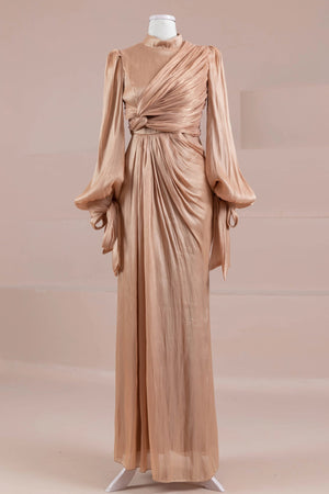 Laru Tesettür Abiye - FioraofDress - tesettur - abiye - şeftali - 38 - hijab - evening - dress