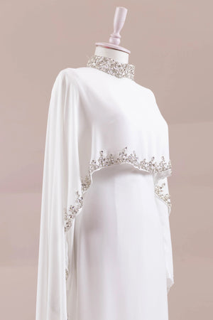 Layali Tesettür Abiye - FioraofDress - tesettur - abiye - Beyaz - 40 - hijab - evening - dress