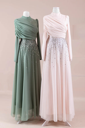 Levia Tesettür Abiye - FioraofDress - tesettur - abiye - mint - 36 - hijab - evening - dress