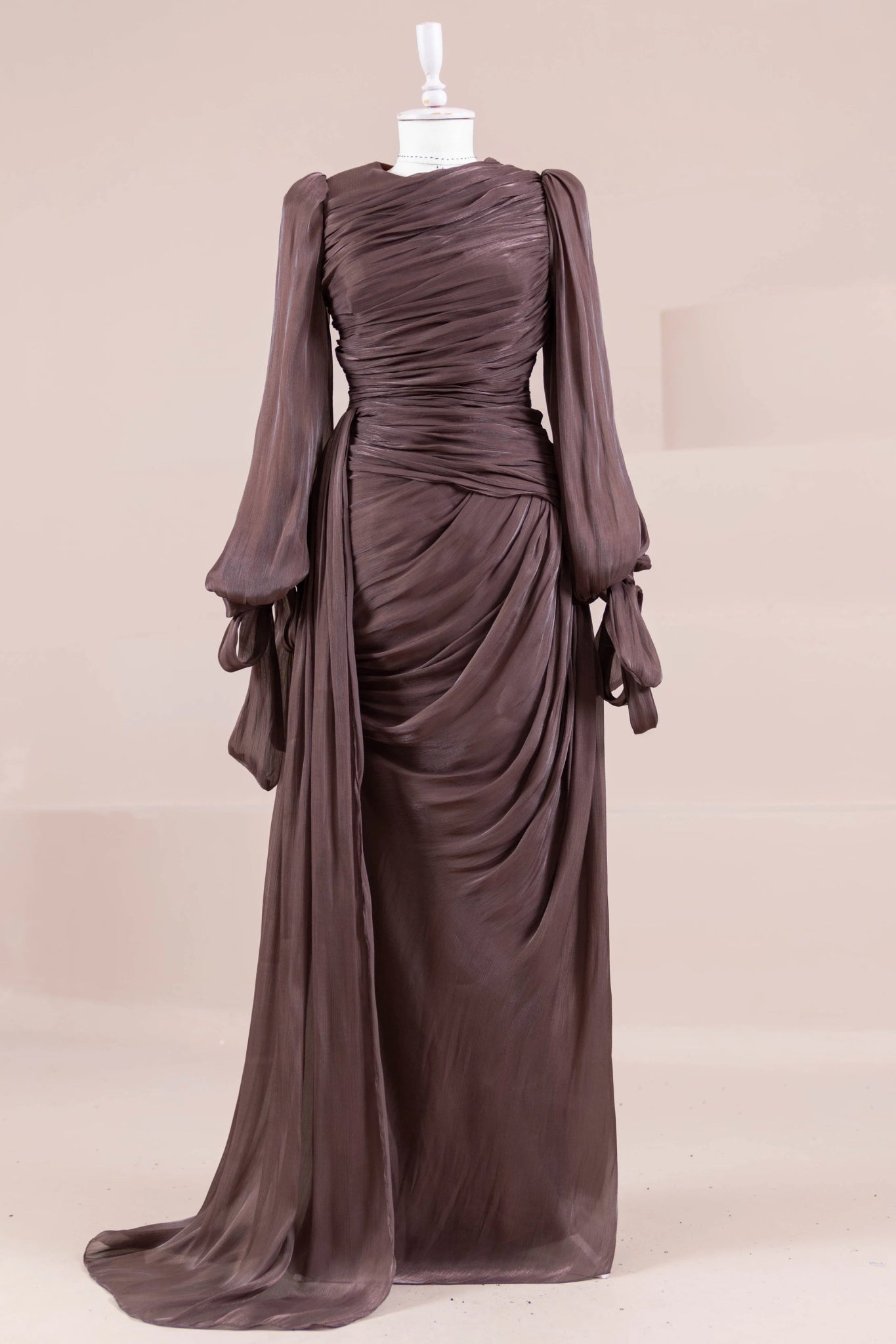 Lotus Tesettür Abiye - FioraofDress - tesettur - abiye - Mocha - 38 - hijab - evening - dress