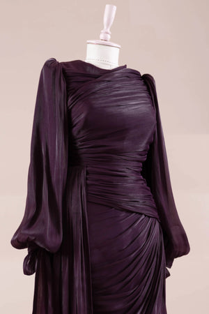 Lotus Tesettür Abiye - FioraofDress - tesettur - abiye - Ametist Moru - 38 - hijab - evening - dress