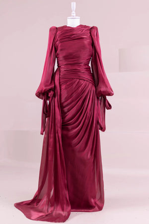 Lotus Tesettür Abiye - FioraofDress - tesettur - abiye - BORDO - 38 - hijab - evening - dress