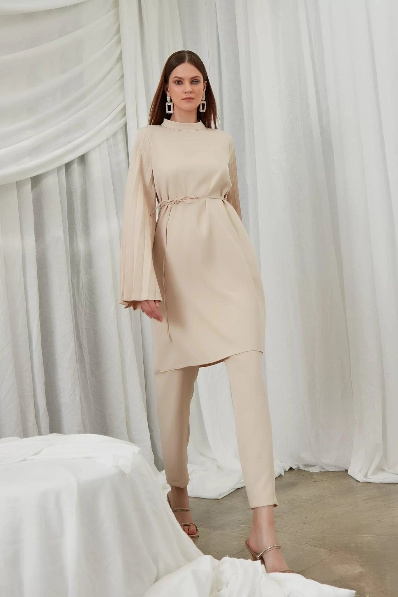 Lucia Pantolon Takım - FioraofDress - tesettur - abiye - lacivert - 42 - hijab - evening - dress