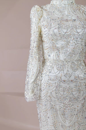 Luna Tesettür Abiye - FioraofDress - tesettur - abiye - Ekru - 38 - hijab - evening - dress