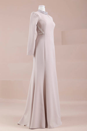 Lunza Tesettür Abiye - FioraofDress - tesettur - abiye - Pudra - 38 - hijab - evening - dress