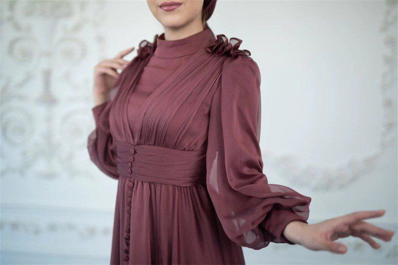 Mahur Tesettür Abiye - FioraofDress - tesettur - abiye - 42 - Pudra - hijab - evening - dress