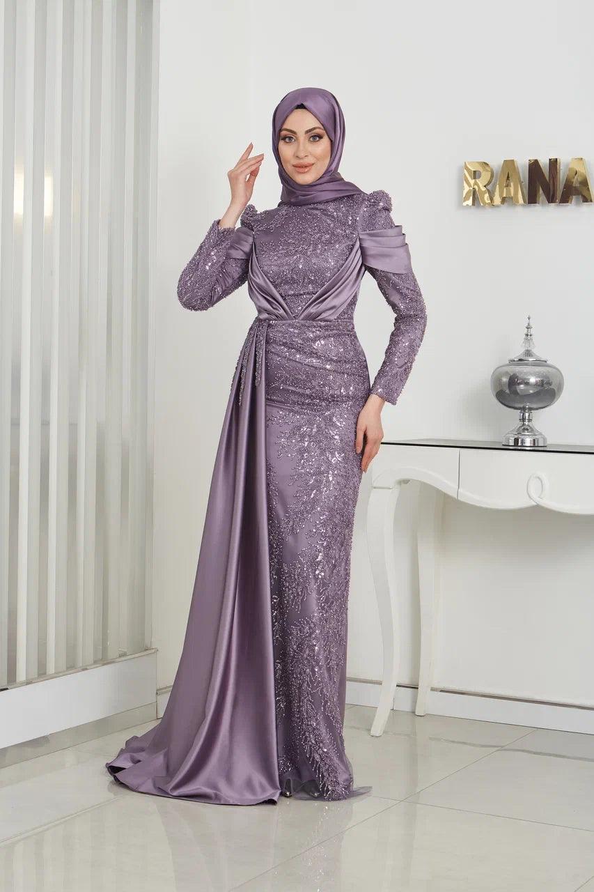 Marsilya Tesettür Abiye - FioraofDress - tesettur - abiye - 44 - GOLD - hijab - evening - dress