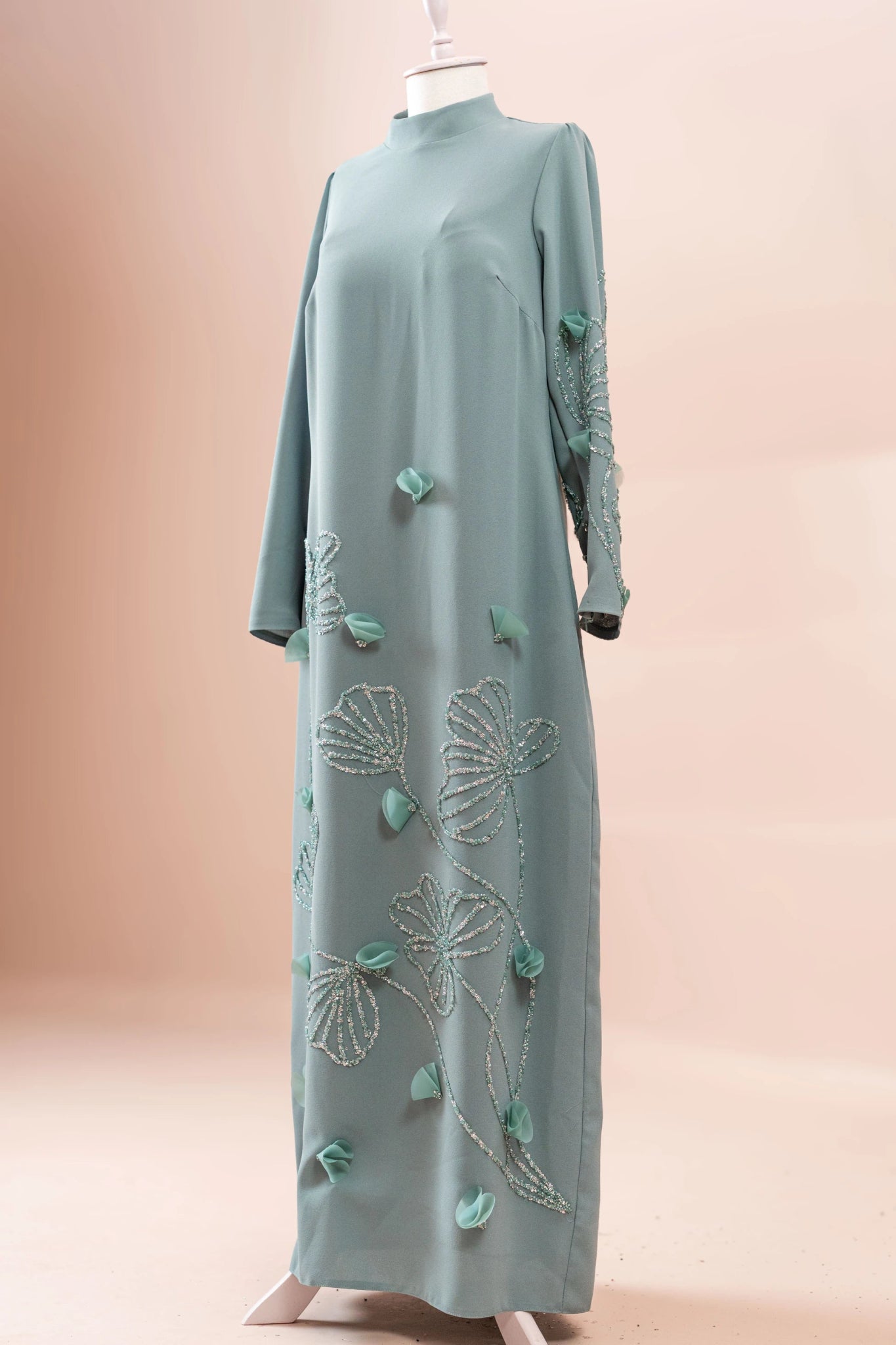 Maysa Tesettür Abiye - FioraofDress - tesettur - abiye - mint - 44 - hijab - evening - dress