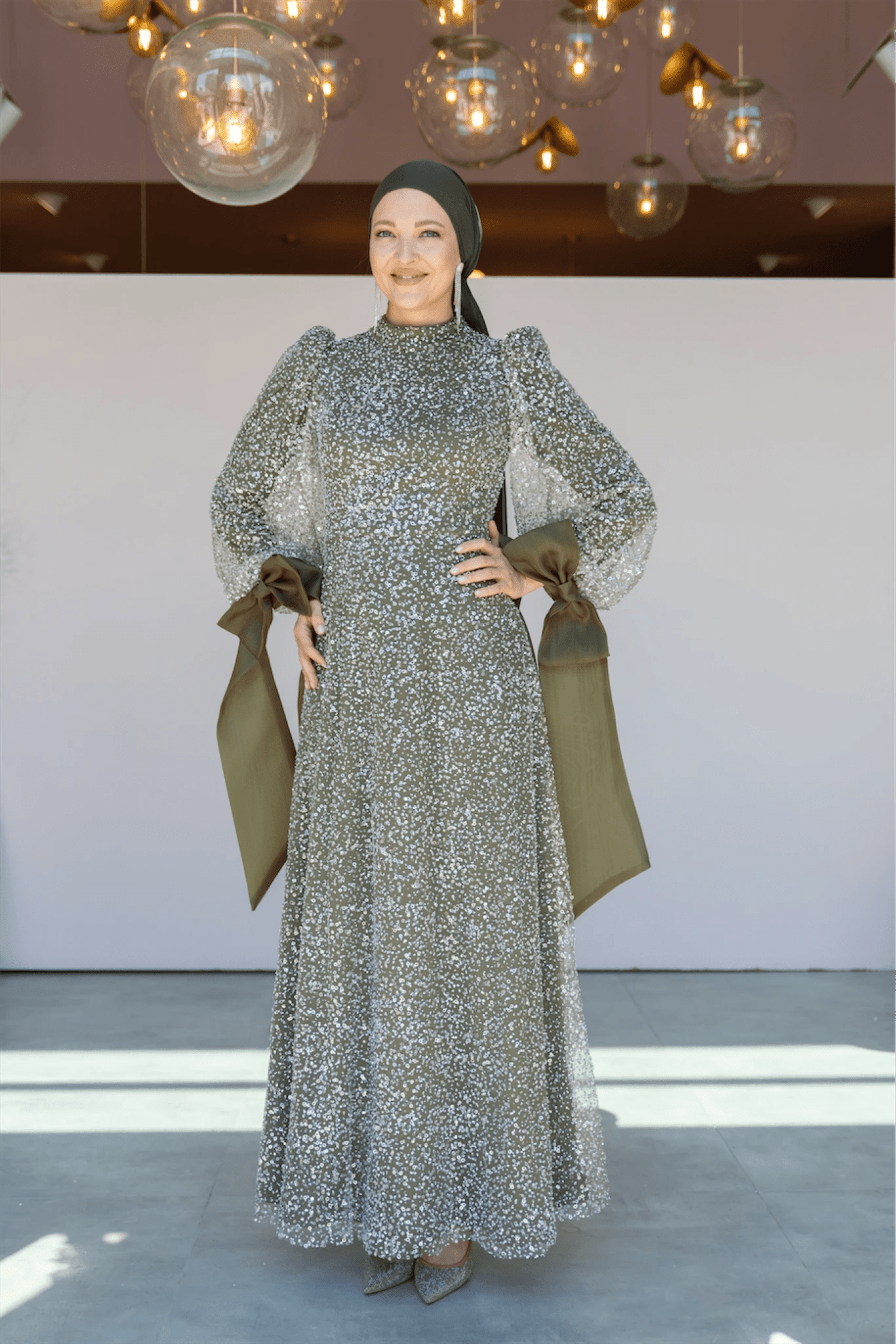 Melena Tesettür Abiye - FioraofDress - tesettur - abiye - 46 - haki - hijab - evening - dress