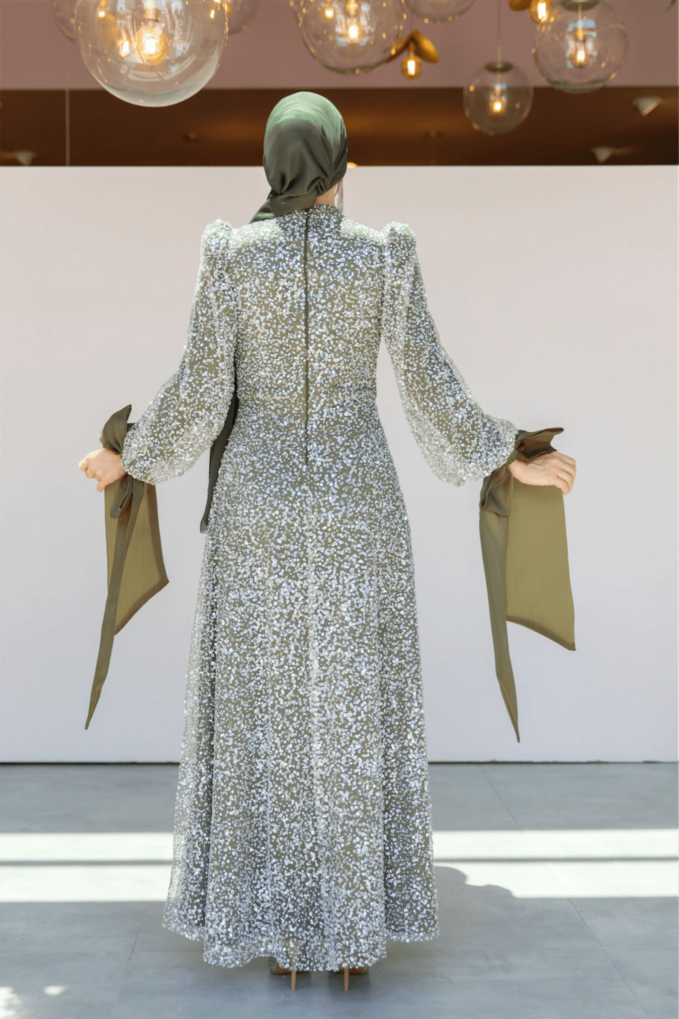 Melena Tesettür Abiye - FioraofDress - tesettur - abiye - 46 - haki - hijab - evening - dress
