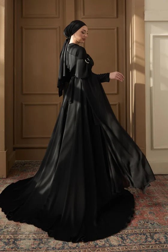 Melisa Taşlı Tesettür Abiye - FioraofDress - tesettur - abiye - 36 - Siyahh - hijab - evening - dress
