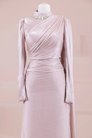 Melya Tesettür Abiye - FioraofDress - tesettur - abiye - Pudra - 38 - hijab - evening - dress