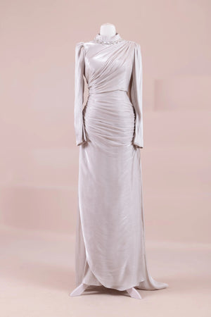 Melya Tesettür Abiye - FioraofDress - tesettur - abiye - BEJ - 38 - hijab - evening - dress