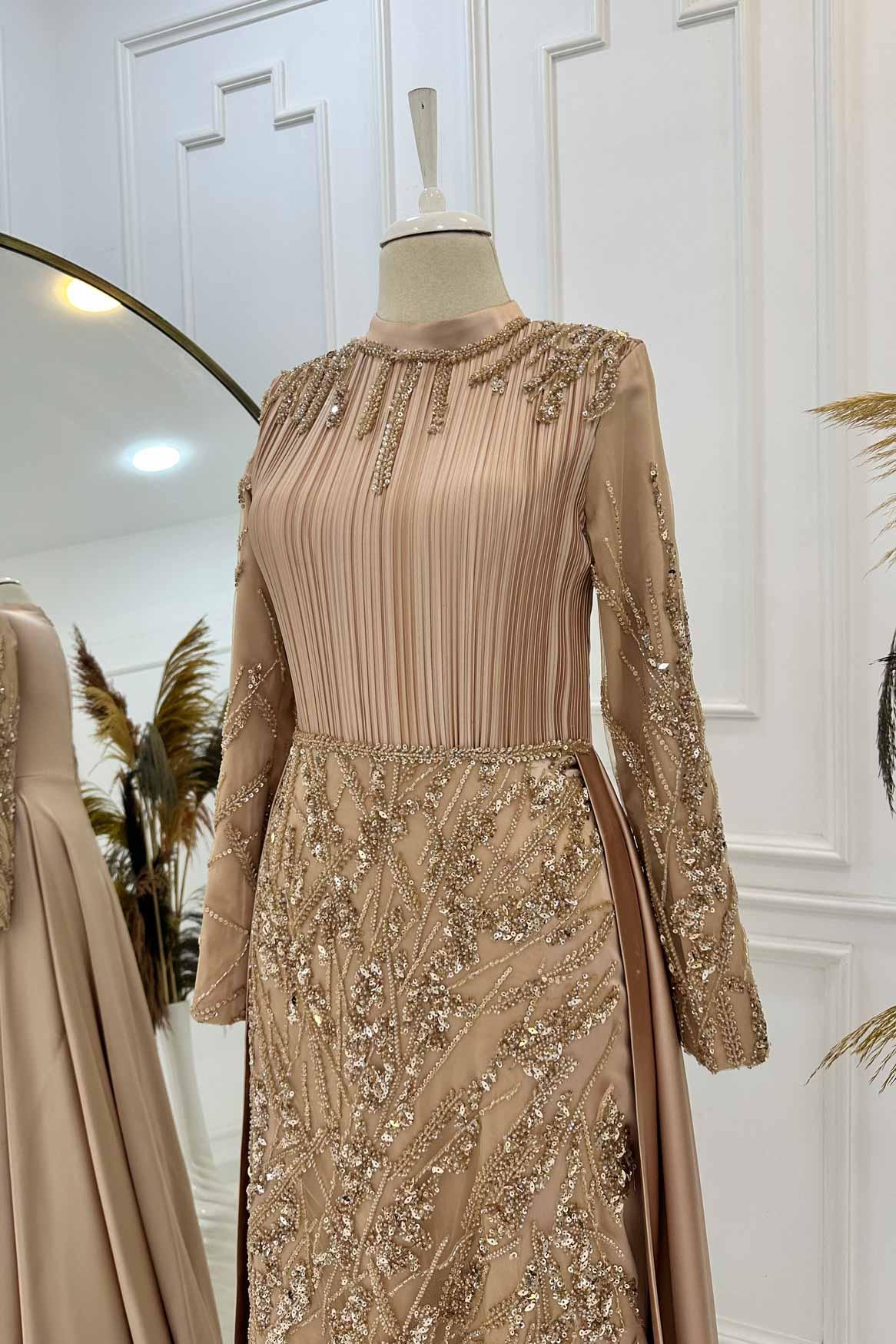 Merry Abiye - FioraofDress - tesettur - abiye - 48 - rose - hijab - evening - dress