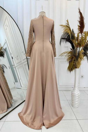 Merry Abiye - FioraofDress - tesettur - abiye - 48 - rose - hijab - evening - dress