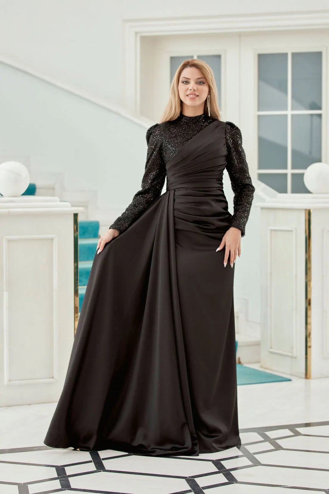 Mihri Tesettür Abiye - FioraofDress - tesettur - abiye - Siyahh - 38 - hijab - evening - dress