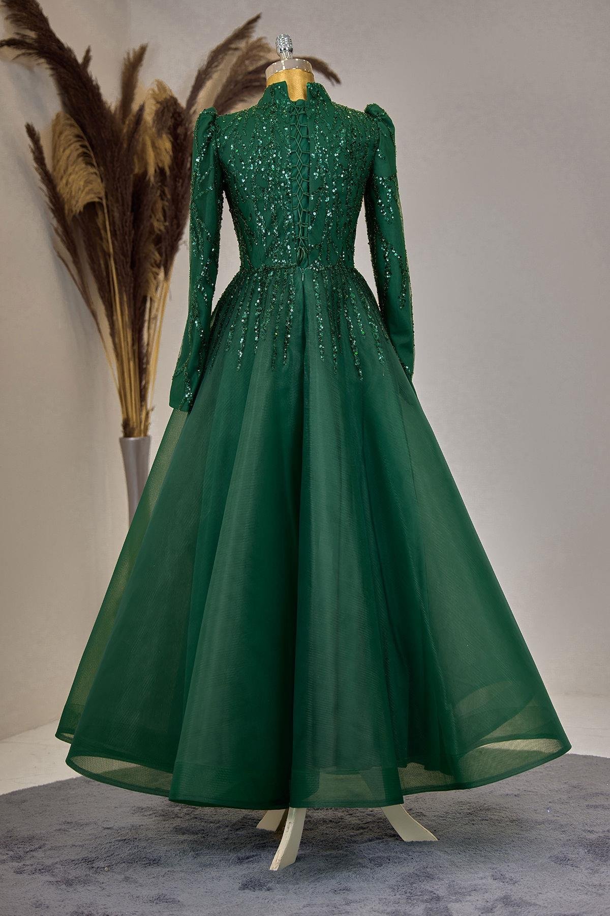 Mila Abiye Tesettür - FioraofDress - tesettur - abiye - zümrüt - 38 - hijab - evening - dress