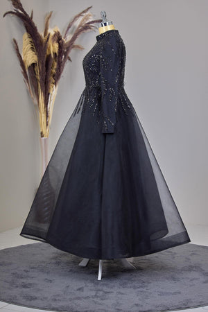 Mila Abiye Tesettür - FioraofDress - tesettur - abiye - Siyahh - 38 - hijab - evening - dress