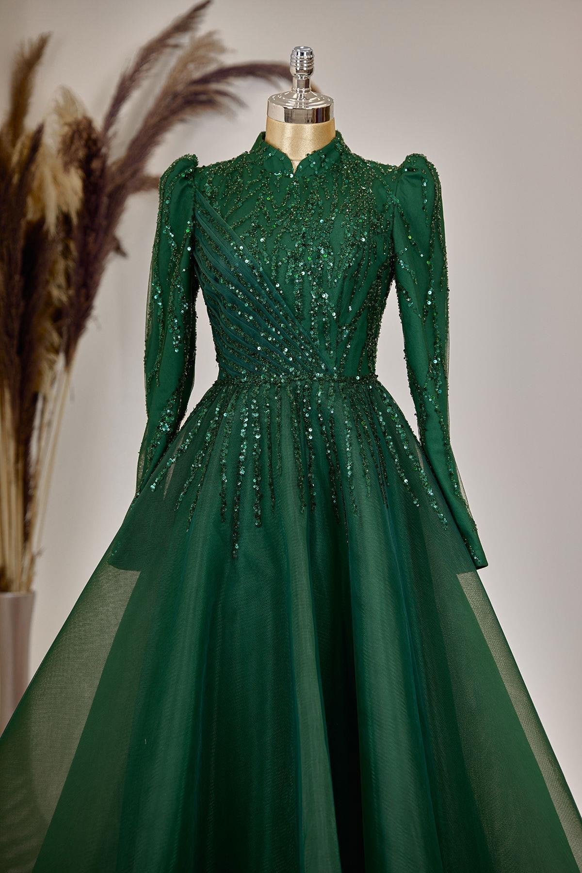 Mila Abiye Tesettür - FioraofDress - tesettur - abiye - zümrüt - 38 - hijab - evening - dress