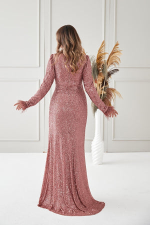 Milena Tesettür Abiye - FioraofDress - tesettur - abiye - KİREMİT - 38 - hijab - evening - dress