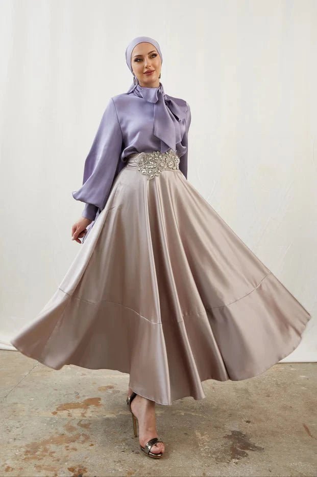 Mina Tesettür Takım - Lila - FioraofDress - tesettur - abiye - 42 - hijab - evening - dress