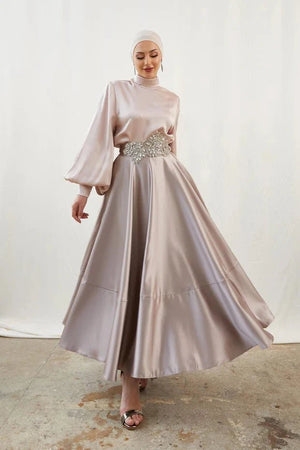 Mina Tesettür Takım - Pudra - FioraofDress - tesettur - abiye - 42 - Pudra - hijab - evening - dress