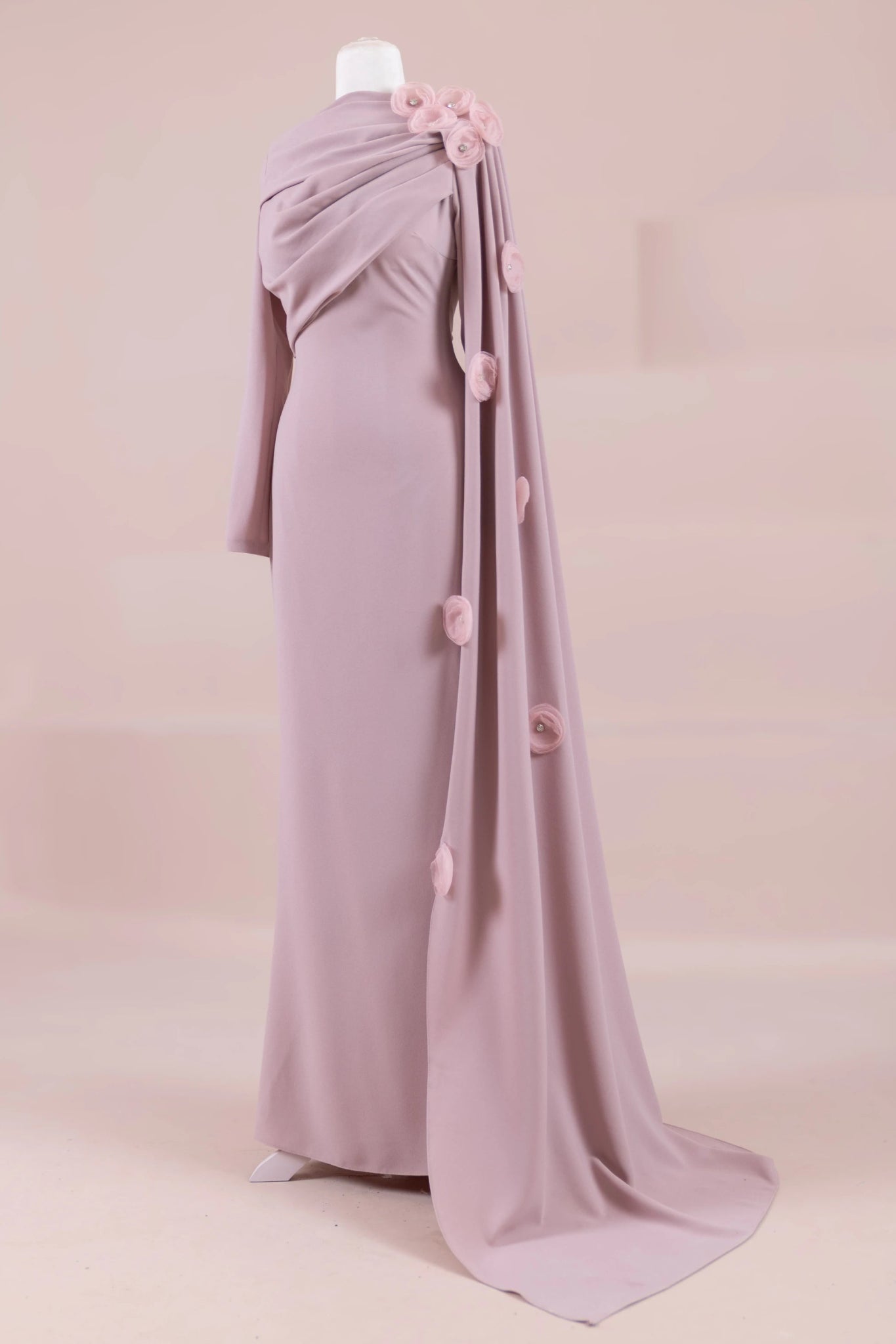 Mire Tesettür Abiye - FioraofDress - tesettur - abiye - Pudra - 38 - hijab - evening - dress