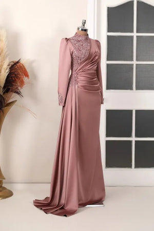Monica Tesettür Abiye - FioraofDress - tesettur - abiye - Gül Kurusu - 38 - hijab - evening - dress