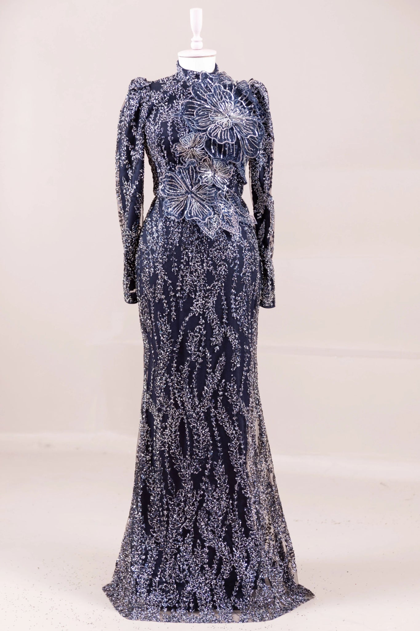 Najma Tesettür Abiye - FioraofDress - tesettur - abiye - LACİVERT - 36 - hijab - evening - dress