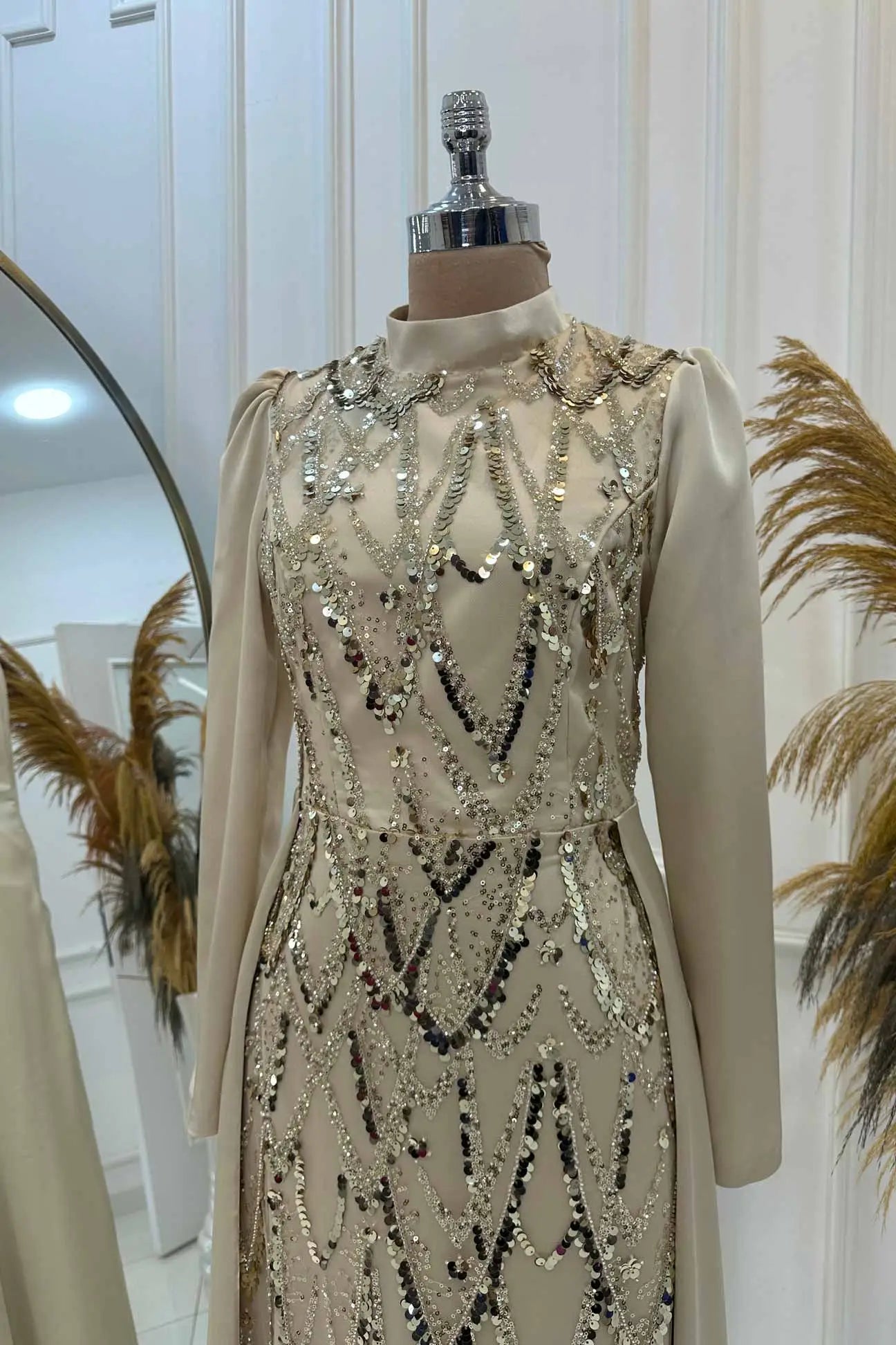 Natalie Tesettür Abiye - FioraofDress - tesettur - abiye - GOLD - 36 - hijab - evening - dress