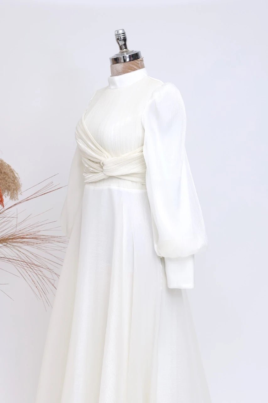 Naz Abiye - FioraofDress - tesettur - abiye - 38 - Ekru - hijab - evening - dress