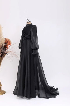 Naz Abiye - FioraofDress - tesettur - abiye - 38 - Siyahh - hijab - evening - dress