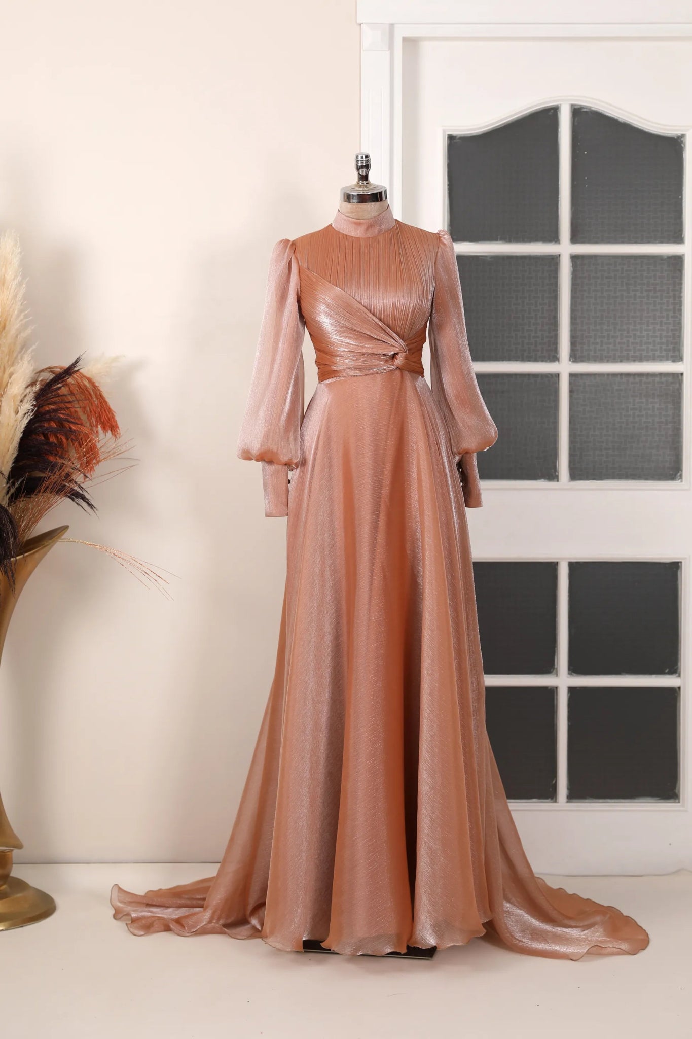 Naz Abiye - FioraofDress - tesettur - abiye - 38 - Bakır - hijab - evening - dress